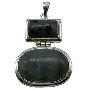 Labradorite Gemstone Sterling Silver 925 Pendant 2.5in